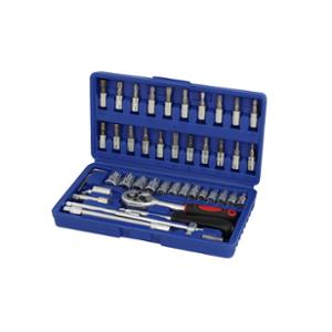 COFFRET CLIQUET 1 / 4''  DOUILLES - EMBOUTS (ENSEMBLE 46 PCS)