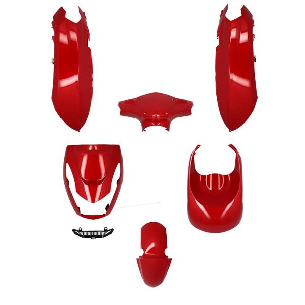 BODY KIT -SCOOTER- TUN'R FOR KISBEE 2 & 4 STROKE 2010->  VARNISHED RED   - 7 PARTS