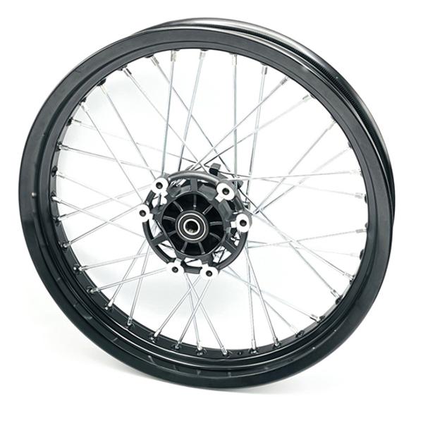 WHEEL RIM FRONT -GEARED 50cc- 2.50x17 FOR  RIEJU MRT WITH SPOKES - BLACK