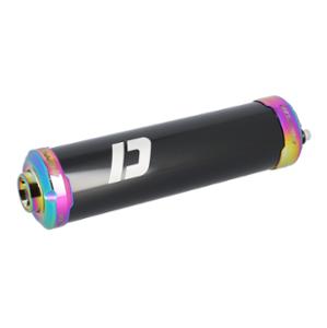 SILENCER/EXHAUST CARTRIDGE -GEARED 50cc- DOPPLER  - BLACK/NEOCHROME