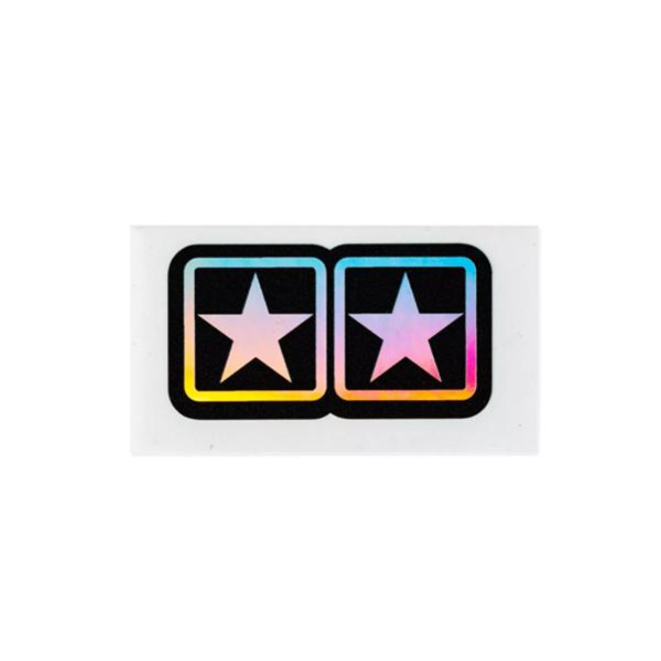 AUTOCOLLANT STICKER HOLOGRAPHIQUE STAGE6 2 ETOILES 50X25MM