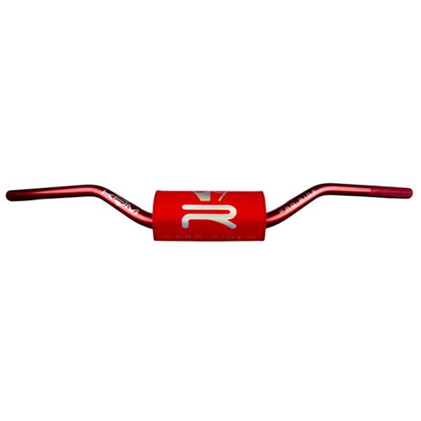 GUIDON MECABOITE / MOTO OVERSIZE D28.6 ALU KRM PRO RIDE + MOUSSE FULL ROUGE  HOLOGRAPHIQUE