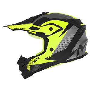 CASQUE CROSS NOX ENFANT N761 FUSION NOIR MAT JAUNE FLUO - CE 22.06