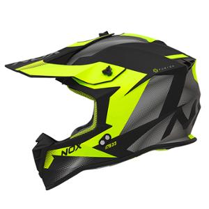 CASQUE CROSS NOX N633 FUSION NOIR MAT JAUNE - CE 22.06