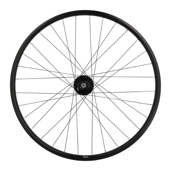 ROUE VILLE 28" AV ECROU AXE PLEIN JANTE NOIR MACH1 M910 MOY SHIMANO DYNAMO 6V 3.0W DISQUE