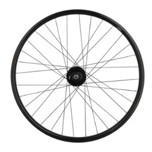 ROUE VILLE 26" AV ECROU AXE PLEIN JANTE NOIR MACH1 M910 MOY SHIMANO DYNAMO 6V 3.0W DISQU