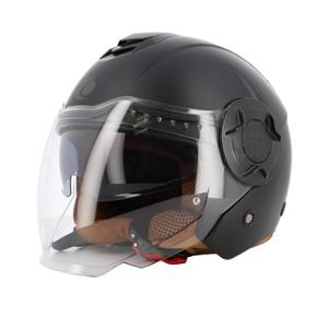 CASQUE JET TRENDY JT-406 DV NOIR MAT / MARRON - CE 22.06