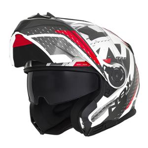 CASQUE MODULABLE NOX N966 FOCAL BLANC / ROUGE