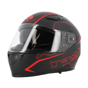 CASQUE INTEGRAL DOUBLE ECRAN TRENDY IT-606 DV NOIR MAT / ROUGE- CE 22-06