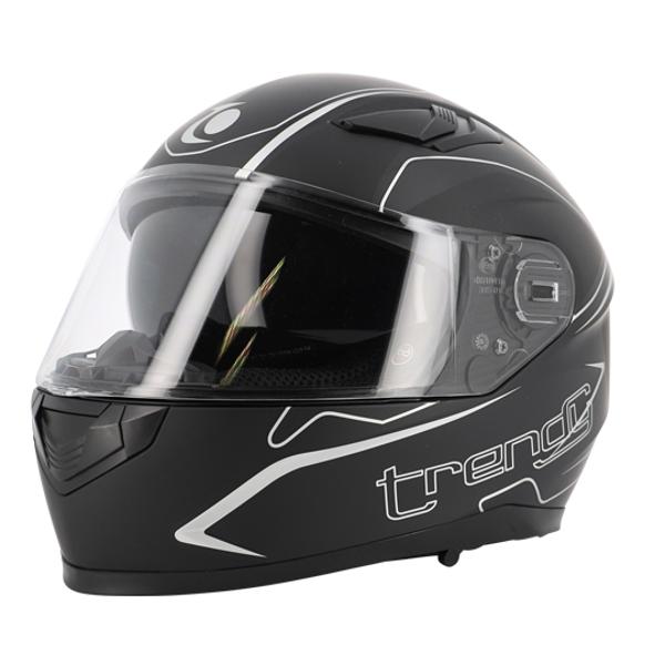 HELMET -FULL FACE- DOUBLE VISOR TRENDY IT-606 DV MATTE BLACK/SILVER- CE 22-06