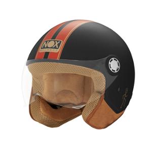 CASQUE JET NOX N210 EVO NOIR MAT ROUGE- CE 22.06