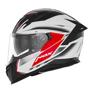 CASQUE INTEGRAL DOUBLE ECRAN  NOX N401 XENO BLANC ROUGE- CE 22.06