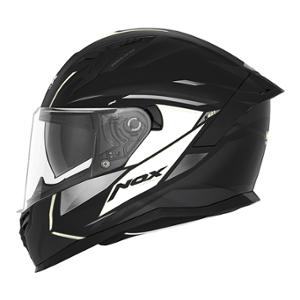 CASQUE INTEGRAL DOUBLE ECRAN  NOX N401 XENO NOIR MAT BLANC -CE 22.06