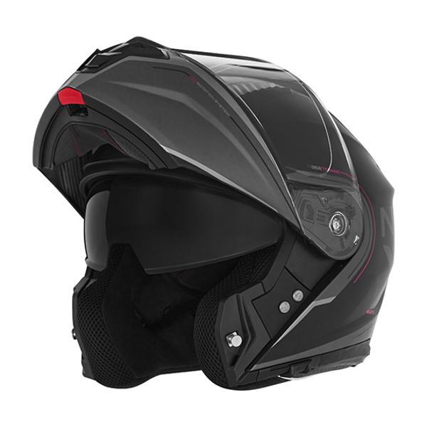 HELMET -FLIP UP- NOX N968 TOMAK BLACK MATTE PINK  - EC APPROVAL 22.06