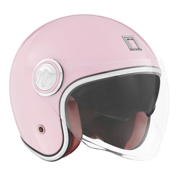 HELMET -OPEN FACE- NOX PREMIUM HERITAGE PASTEL PINK- CE 22.06