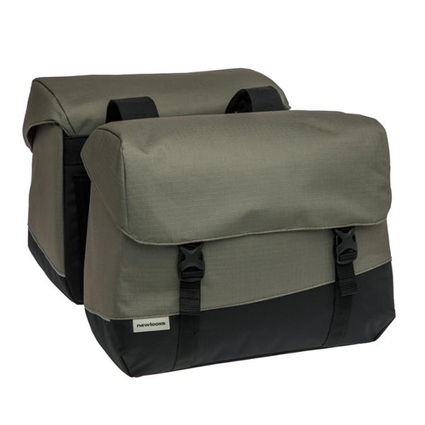 BOLSA BICICLETA PORTAEQ CON PUENTE NEWLOOXS OSLO JOLI DOBLE NEGRO/KAKI-37 LITROS-380X29