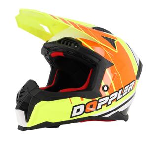 CASQUE CROSS DOPPLER NOIR / BLANC / JAUNE / ORANGE VERNI