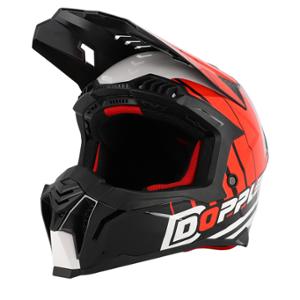 CASQUE CROSS DOPPLER NOIR / BLANC / ROUGE VERNI