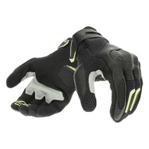 GLOVES -SUMMER- TUCANO MRK2 - BLACK/NEON YELLOW - PROTECTIONS  EPI 1 KP  (PAIR)