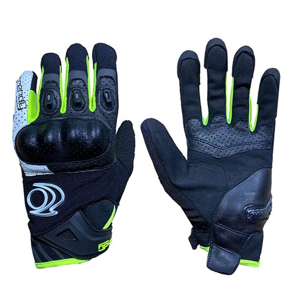 GLOVES -SUMMER TRENDY GT835 - BLACK/WHITE/NEON YELLOW -  PROTECTIONS EPI 1 KP (PAIR)