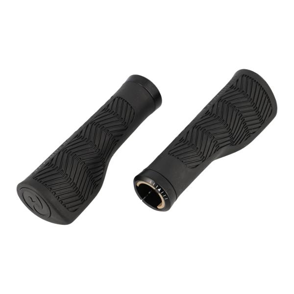 POIGNEE VELO HERRMANS NUCORE 130MM TOUR WAVE ERGONOMIQUE LOCK ON NOIR (PR)