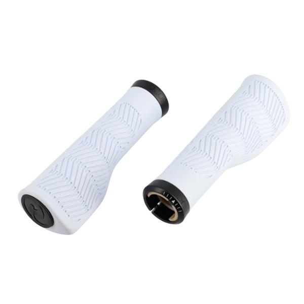 POIGNEE VELO HERRMANS NUCORE 130MM TOUR WAVE ERGONOMIQUE LOCK ON BLEU PASTEL (PR)