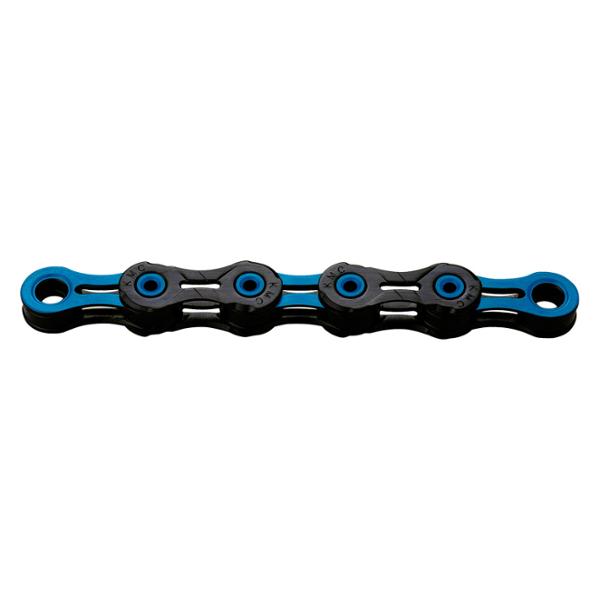 BICYCLE CHAIN 10 SPEED KMC DLC10 BLACK/BLUE 116 LINKS  - QUICK RELEASE