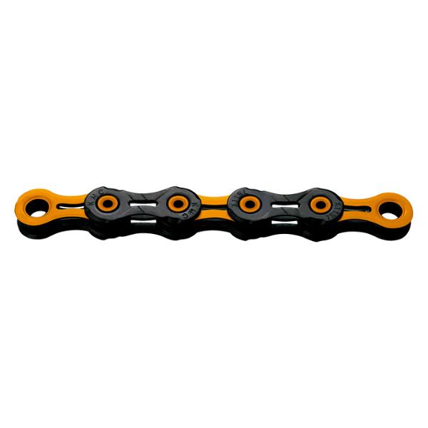BICYCLE CHAIN 11 SPEED KMC DLC11 BLACK/ORANGE 118 LINKS  - QUICK RELEASE