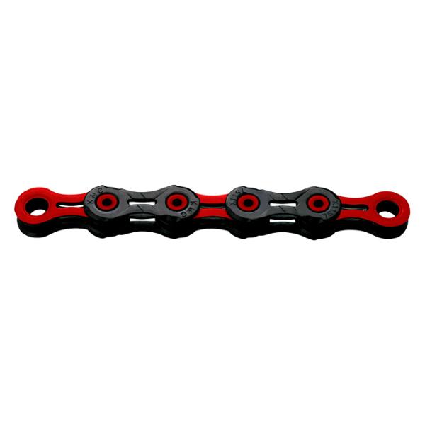BICYCLE CHAIN 11 SPEED KMC DLC11 BLACK/RED 118 LINKS  - QUICK RELEASE