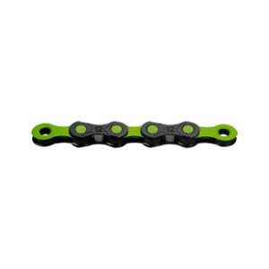 BICYCLE CHAIN 12 SPEED KMC DLC12 BLACK/GREEN 126 LINKS  - QUICK RELEASE