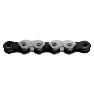 CHAINE VELO  1V. KMC K1 WIDE ARGENT / NOIR 110M ATTACHE RAPIDE