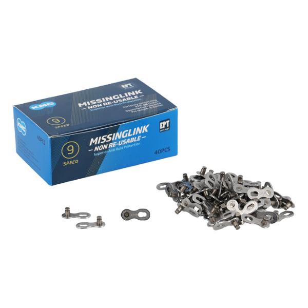 ATTACHE RAPIDE VELO  9V. KMC 9 ENR EPT ARGENT (X40)