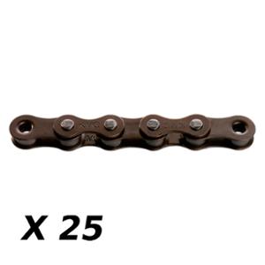 CADENA BICICLETA 1V. KMC S1 WIDE MARRÓN 112M CIERRE RÁPIDO (X25)