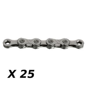 BICYCLE CHAIN 10 SPEED KMC X10 GREY 116 LINKS + QUICK RELEASE    (x25)