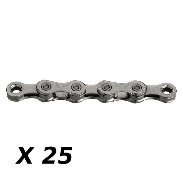BICYCLE CHAIN 10 SPEED KMC X10 GREY 116 LINKS + QUICK RELEASE    (x25)