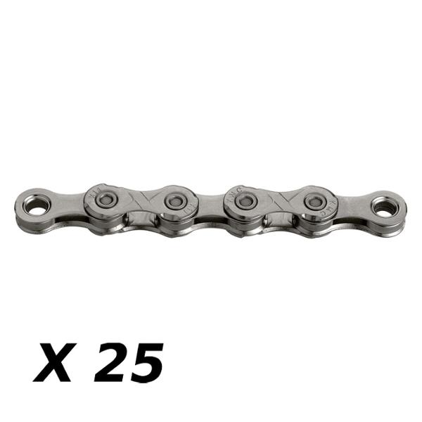 BICYCLE CHAIN 11 SPEED KMC X11 GREY 118 LINKS + QUICK RELEASE    (x25)