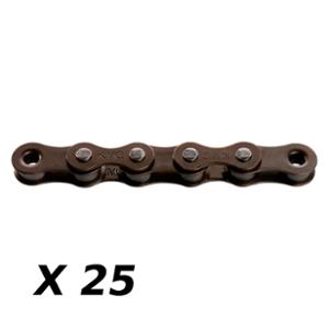 CADENA BICICLETA 1V. KMC Z1 WIDE MARRÓN 112M CIERRE RÁPIDO (X25)