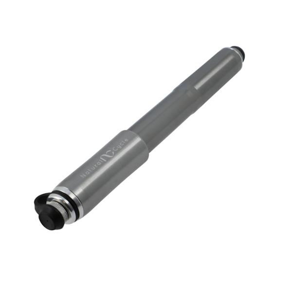 POMPE MINI ROUTE / VTT NO CONTEST TOUT ALU CNC ARGENT / TITANIUM L:230 MM 140 PSI / 10 BAR -