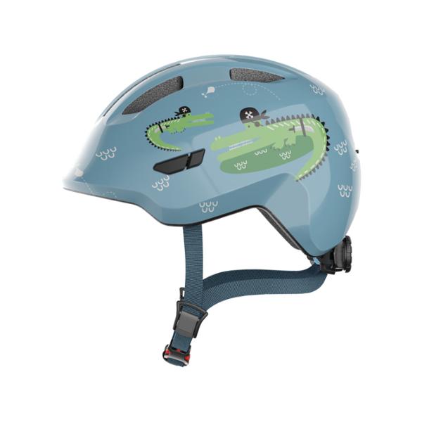 CASQUE ENFANT BABY ABUS SMILEY 3.0 BLEU CROCO IN MOLD AVEC REGLAGE OCCIPITAL T.S (45 / 50)
