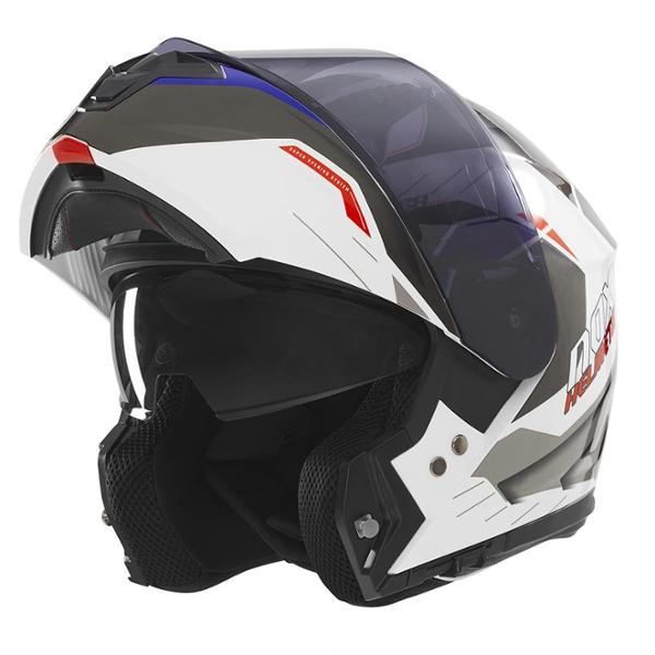 CASQUE MODULABLE NOX N968 ULTRA BLANC / BLEU / ROUGE T53-54 XS - CE 22.06
