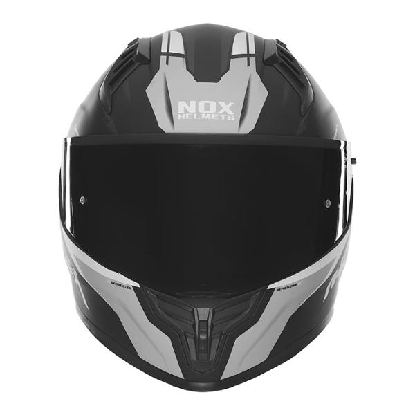CASQUE INTEGRAL DOUBLE ECRAN  NOX N401 CROWER NOIR MAT / ARGENT T53-54 XS - CE 22.06