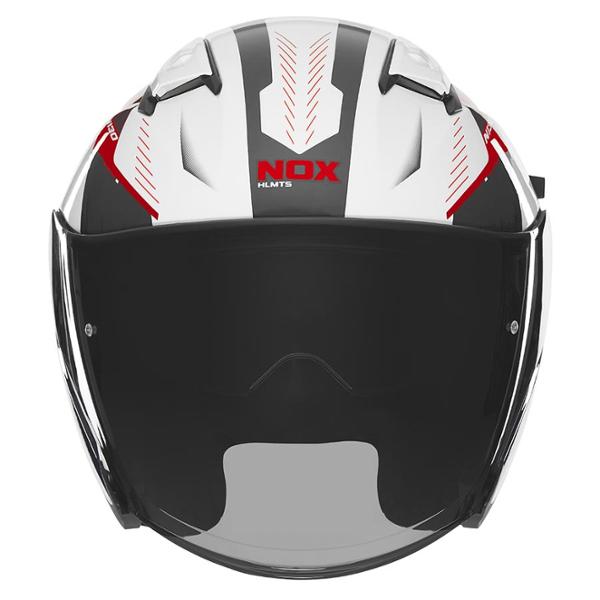 CASQUE JET DOUBLE ECRAN NOX N130 MYST BLANC / ROUGE T53-54 XS - CE 22.06