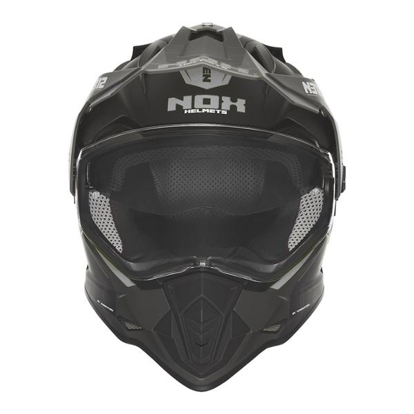 HELMET -CROSS- DOUBLE SCREEN NOX N312 VAPOR MATTE BLACK/TITANIUM - SIZE: 59-60 L - CE 22.06