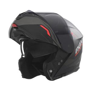 CASQUE MODULABLE NOX N968 ULTRA NOIR MAT / ROUGE - CE 22.06