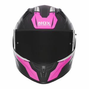 CASQUE INTEGRAL DOUBLE ECRAN  NOX N401 CROWER NOIR MAT / ROSE - CE 22.06
