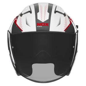 CASQUE JET DOUBLE ECRAN NOX N130 MYST BLANC / ROUGE - CE 22.06