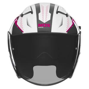 CASQUE JET DOUBLE ECRAN NOX N130 MYST BLANC / ROSE - CE 22.06