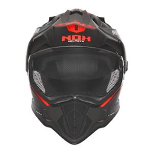 CASQUE CROSS DOUBLE ECRAN NOX N312 VAPOR NOIR MAT / ROUGE - CE 22.06