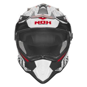 CASQUE CROSS DOUBLE ECRAN NOX N312 VAPOR BLANC / ROUGE - CE 22.06