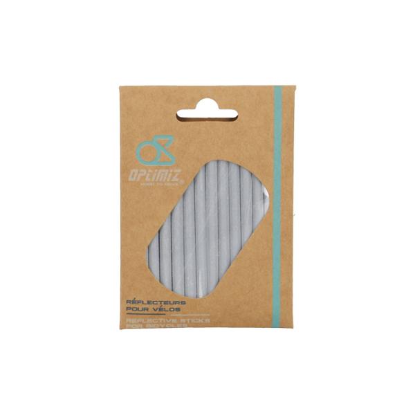 BICYCLE WHEEL SPOKE REFLECTORS 75mm OPTIMIZ SILVER  - 12 REFLECTORS